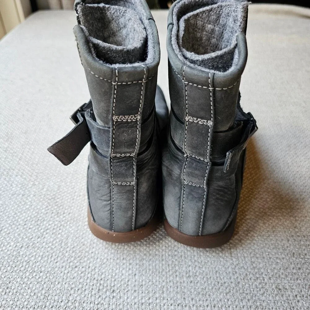 Chaco Hopi Grey Leather Felt Winter Comfy Boots Size 9